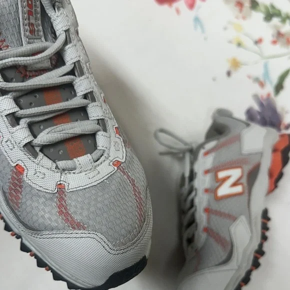 New Balance Light Gray with Orange Accents Sneakers - Picture 11 of 13